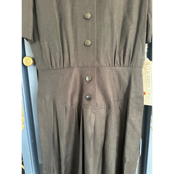 Vintage NWT Daniel Barrett for Neiman Marcus Black Peter Pan Collar Dress Sz 14 - Picture 4 of 12